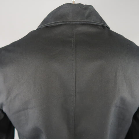 LEMAIRE 40 Navy Wool Blend  Hooded Coat