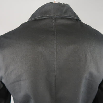 LEMAIRE 40 Navy Wool Blend  Hooded Coat