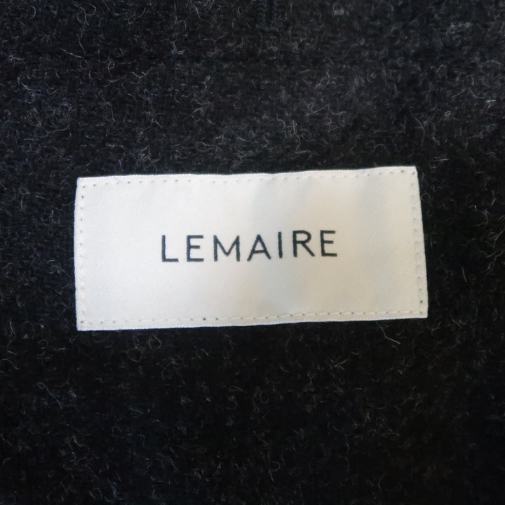 LEMAIRE 40 Navy Wool Blend  Hooded Coat