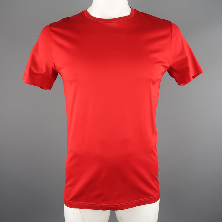 LES HOMMES Size L Red Cotton T-shirt