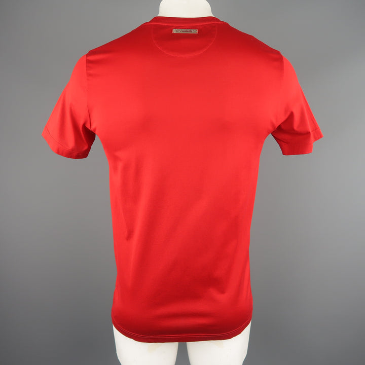 LES HOMMES Size L Red Cotton T-shirt