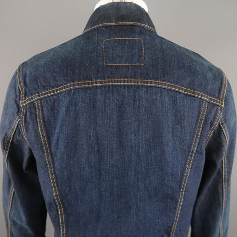 LEVI'S 40 Indigo Contrast Stitch Denim Trucker Jacket