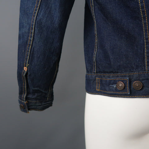 LEVI'S 40 Indigo Contrast Stitch Denim Trucker Jacket