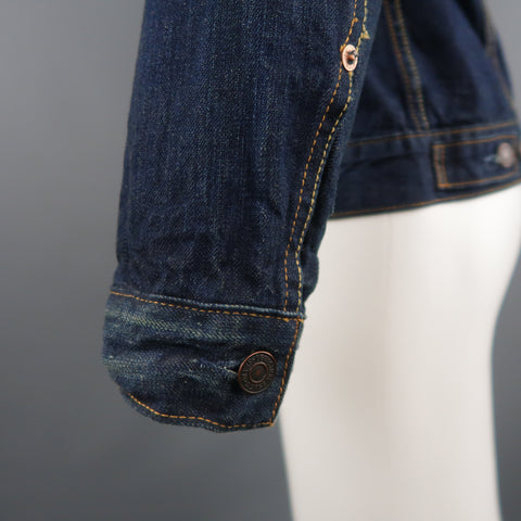 LEVI'S 40 Indigo Contrast Stitch Denim Trucker Jacket