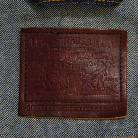 LEVI'S 40 Indigo Contrast Stitch Denim Trucker Jacket