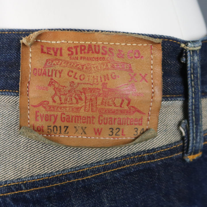 LEVI'S Size 32 Indigo Contrast Stitch Selvedge Denim Jeans