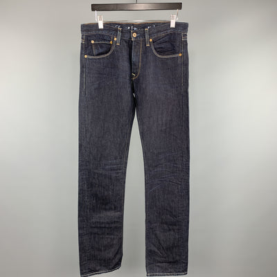 LEVI'S Size 32 x 36 Indigo Solid Cotton / Linen Jeans