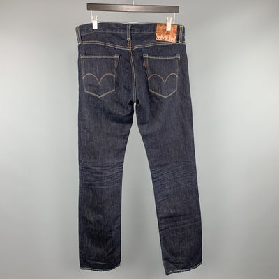 LEVI'S Size 32 x 36 Indigo Solid Cotton / Linen Jeans