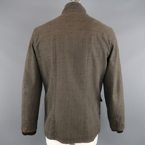 LIFE / AFTER / DENIM Chest Size M Olive Glenplaid Cotton Zip & Snaps Jacket