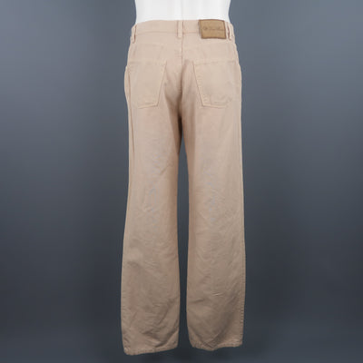LORO PIANA Size 32 Khaki Solid Cotton & Linen Jeans