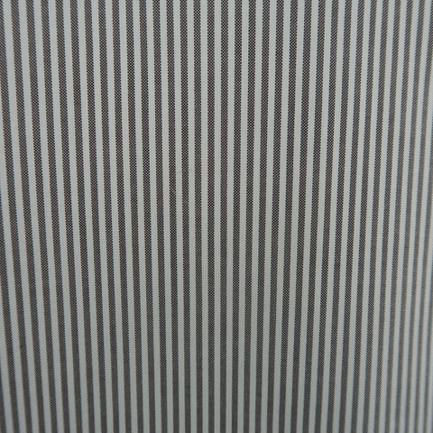 LORO PIANA Size M Grey & White Striped Cotton Long Sleeve Oxford Shirt