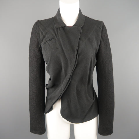 LOST & FOUND Size S Charcoal & Black Ruched Body Jacket
