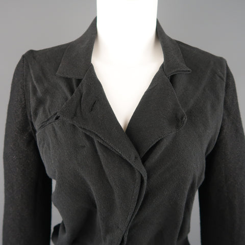 LOST & FOUND Size S Charcoal & Black Ruched Body Jacket