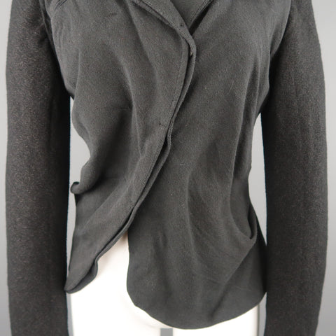 LOST & FOUND Size S Charcoal & Black Ruched Body Jacket