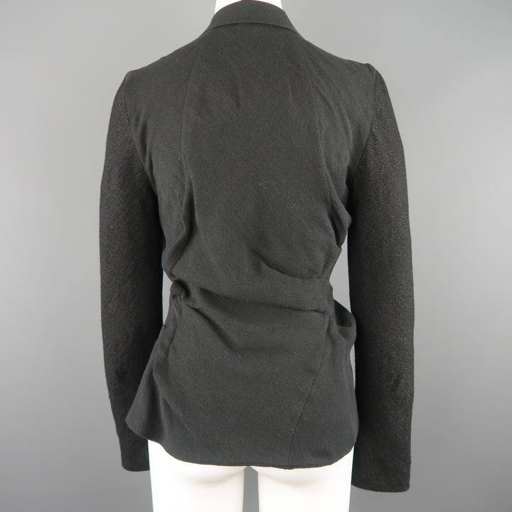 LOST & FOUND Size S Charcoal & Black Ruched Body Jacket