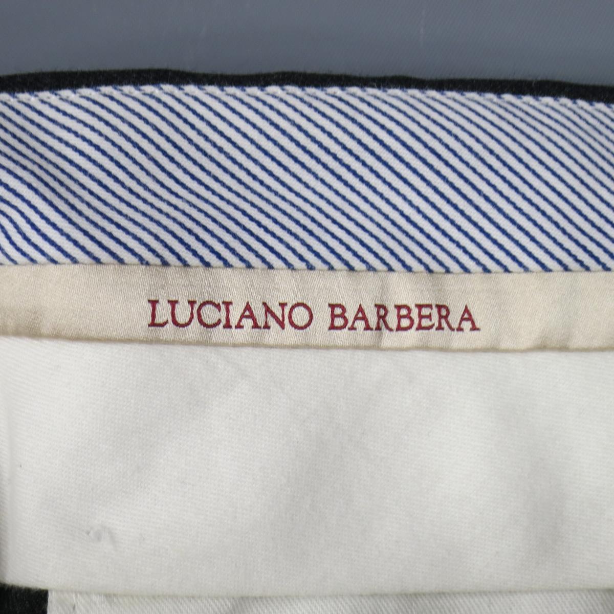 LUCIANO BARBERA Size 31 Charcoal Solid Wool Dress Pants