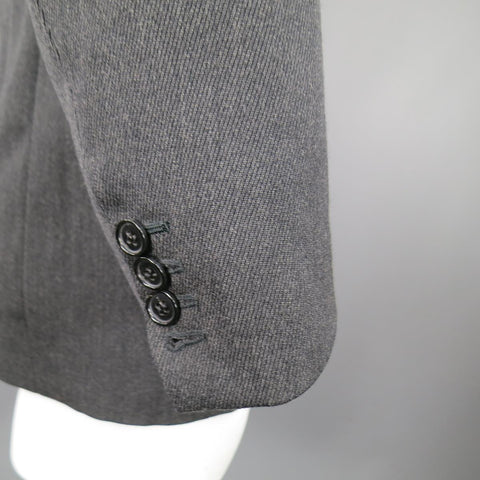 MAISON MARTIN MARGIELA Manteau de sport à revers cranté en laine unie charbon de bois régulier 