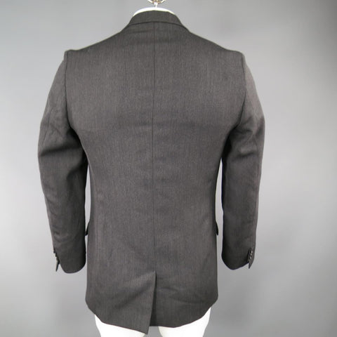 MAISON MARTIN MARGIELA Manteau de sport à revers cranté en laine unie charbon de bois régulier 