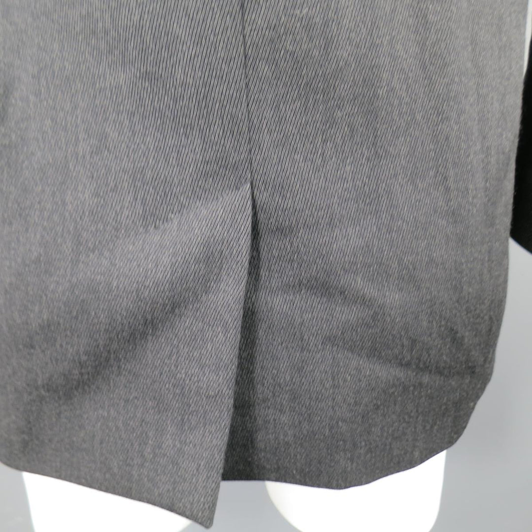 MAISON MARTIN MARGIELA Regular Charcoal Solid Wool Notch Lapel Sport Coat