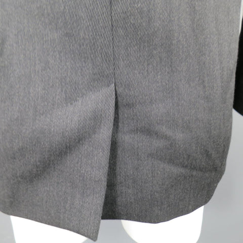 MAISON MARTIN MARGIELA Manteau de sport à revers cranté en laine unie charbon de bois régulier 