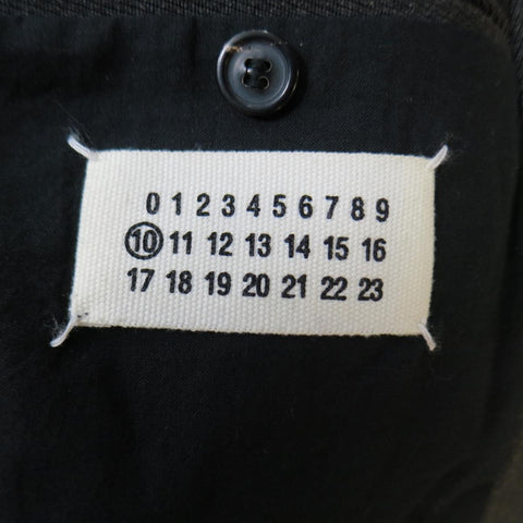 MAISON MARTIN MARGIELA Manteau de sport à revers cranté en laine unie charbon de bois régulier 