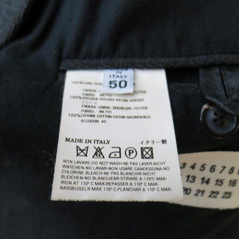 MAISON MARTIN MARGIELA Manteau de sport à revers cranté en laine unie charbon de bois régulier 