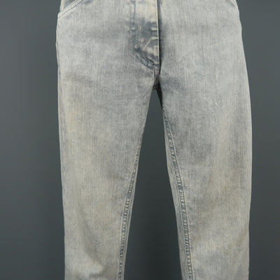 MAISON MARTIN MARGIELA Size 6 Light Grey Acid Wash Skinny Jeans