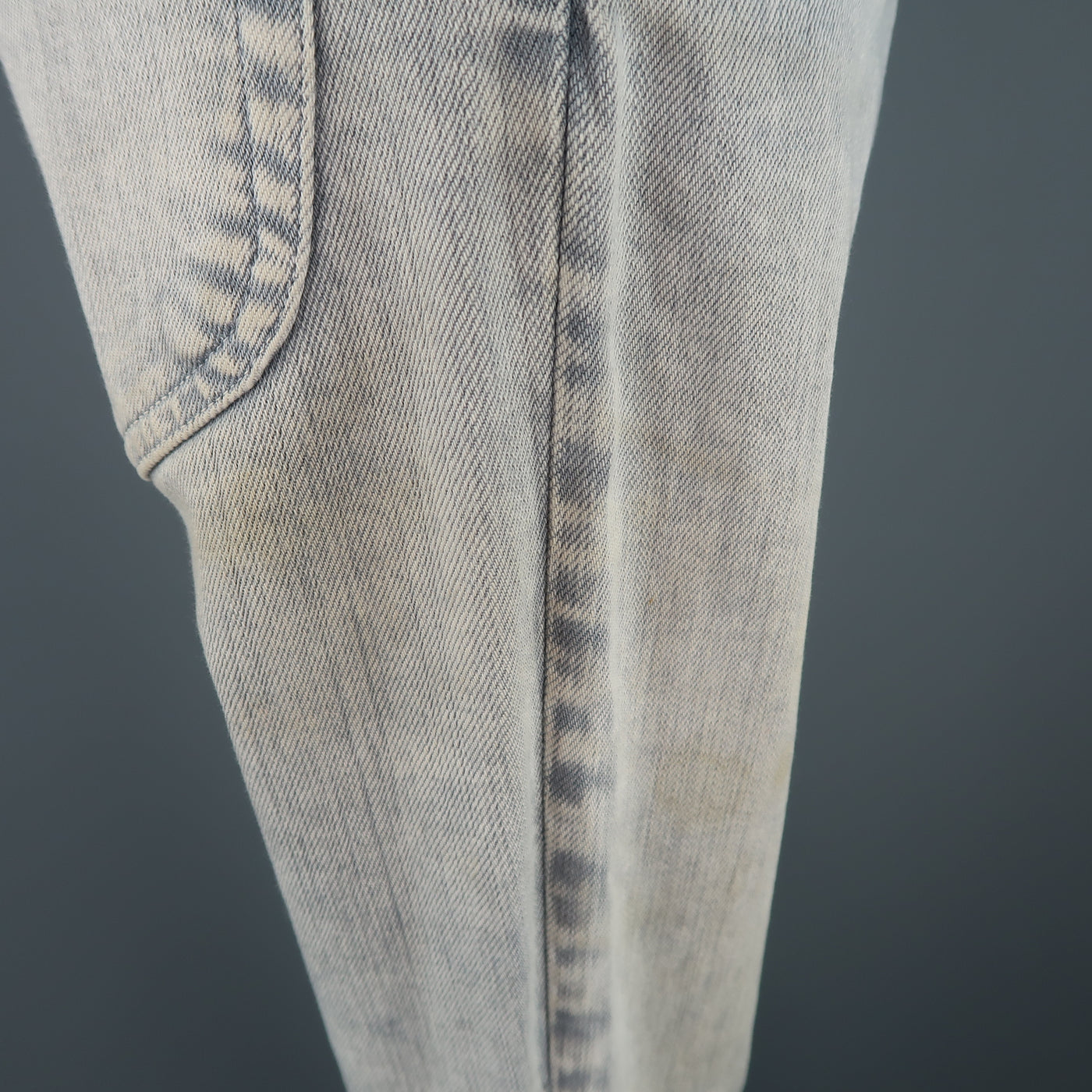 MAISON MARTIN MARGIELA Size 6 Light Grey Acid Wash Skinny Jeans