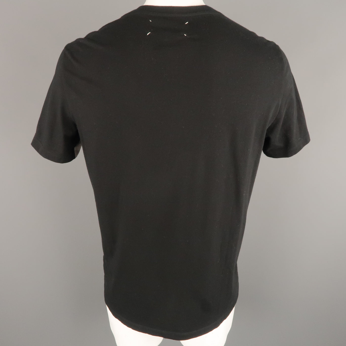 MAISON MARTIN MARGIELA Size L Black & Grey Cotton Crew-Neck T-shirt