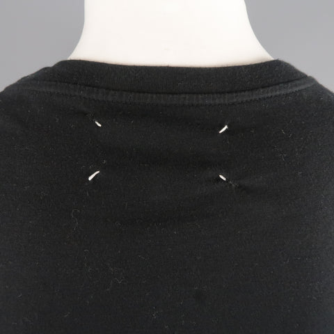 MAISON MARTIN MARGIELA Size L Black & Grey Cotton Crew-Neck T-shirt