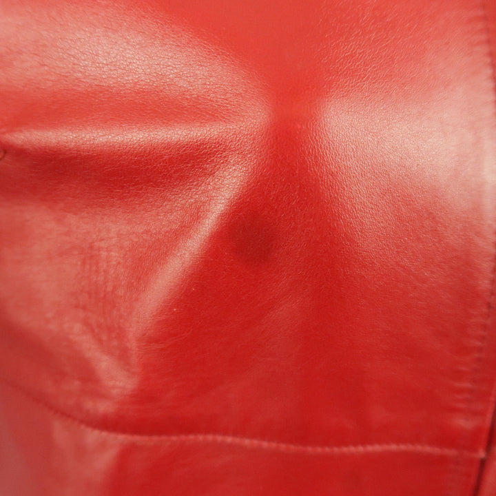 MALO Size 6 Red Leather Collared Jacket