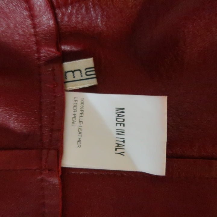 MALO Size 6 Red Leather Collared Jacket