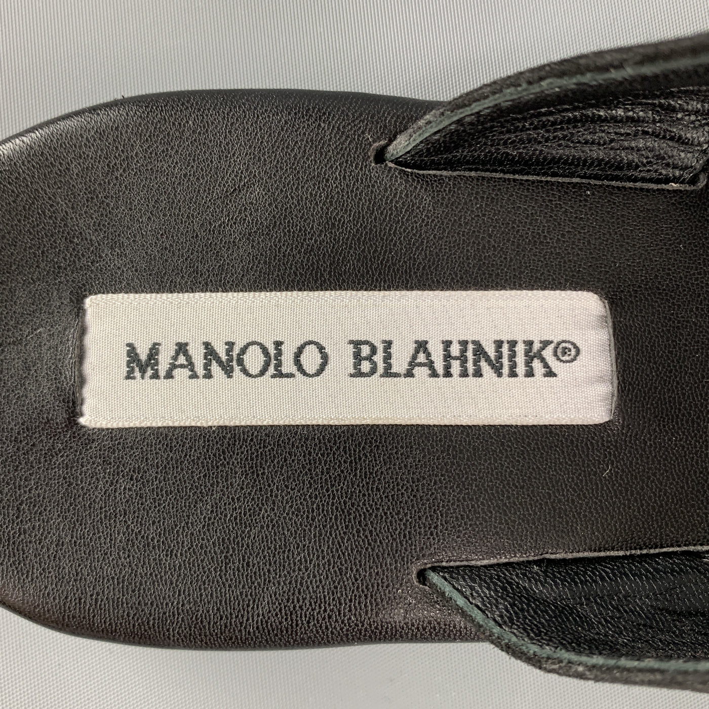 MANOLO BLAHNIK Size 11 Black Suede Straps Thong Flat Sandals