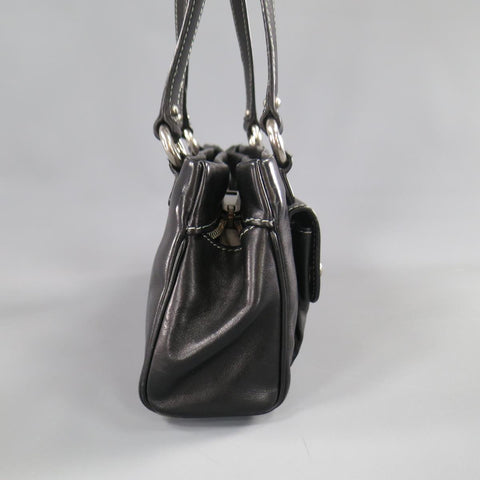 Vintage MARC JACOBS Black Leather Contrast Stitch Triple Zip Shoulder Bag