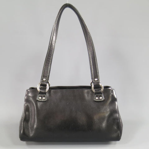 Vintage MARC JACOBS Black Leather Contrast Stitch Triple Zip Shoulder Bag