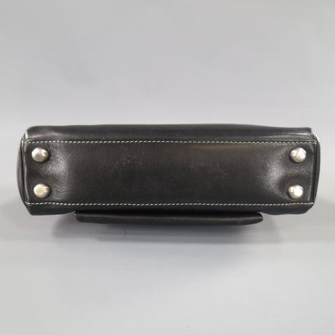 Vintage MARC JACOBS Black Leather Contrast Stitch Triple Zip Shoulder Bag