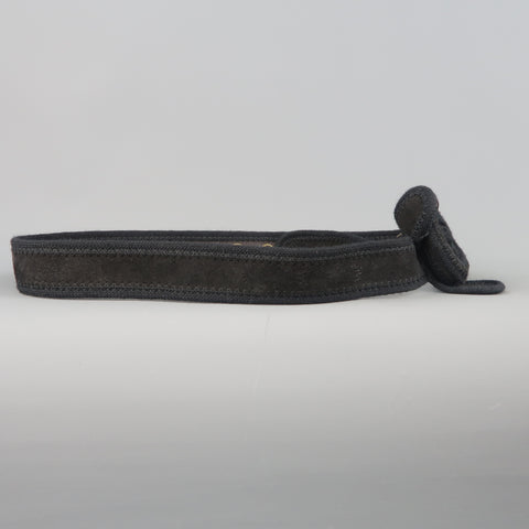 MARC JACOBS Black M Suede Adjustable Snap Rose Belt