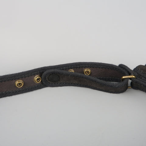 MARC JACOBS Black M Suede Adjustable Snap Rose Belt