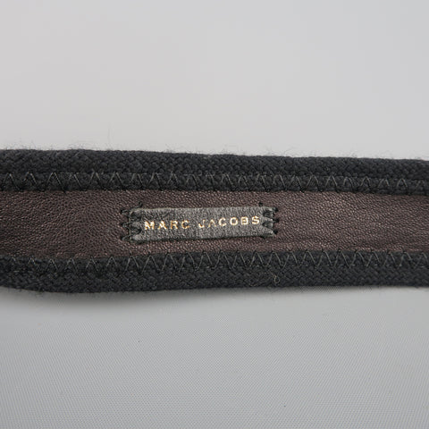 MARC JACOBS Black M Suede Adjustable Snap Rose Belt