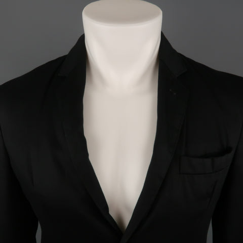 MARC by MARC JACOBS Chest Size S Black Solid Cotton Notch Lapel Jacket