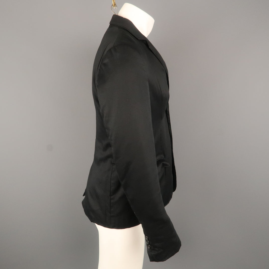 MARC by MARC JACOBS Chest Size S Black Solid Cotton Notch Lapel Jacket