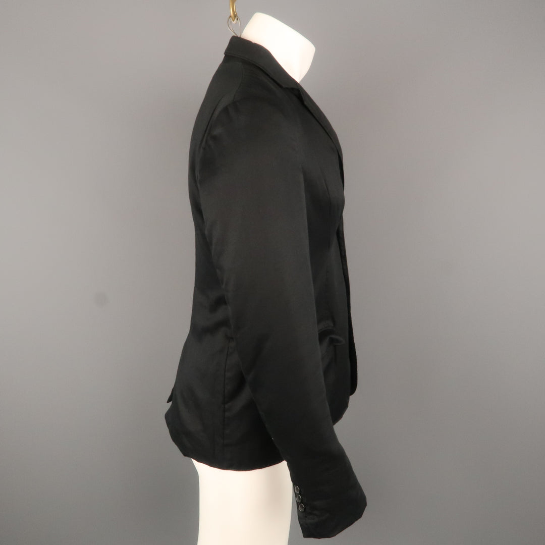 MARC by MARC JACOBS Chest Size S Black Solid Cotton Notch Lapel Jacket