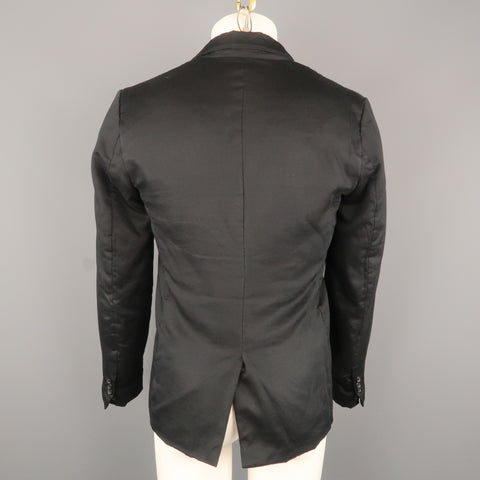 MARC by MARC JACOBS Chest Size S Black Solid Cotton Notch Lapel Jacket