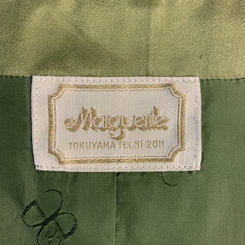 MARGUERITE 42 Olive Print Silk Buttoned Vest / Waistcoat
