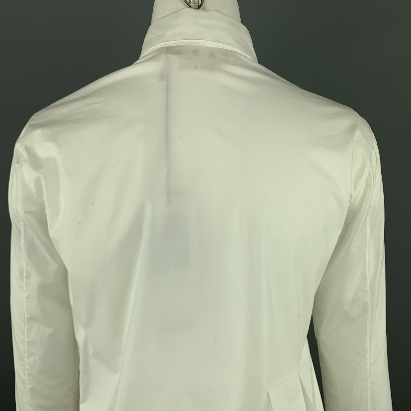 MARNI Size 2 White Cotton Pleated Asymmetrical Blouse