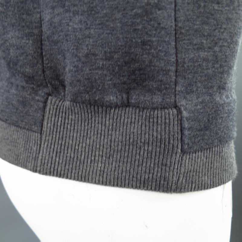 MARNI Size L Dark Gray Cotton Short Sleeve Pullover