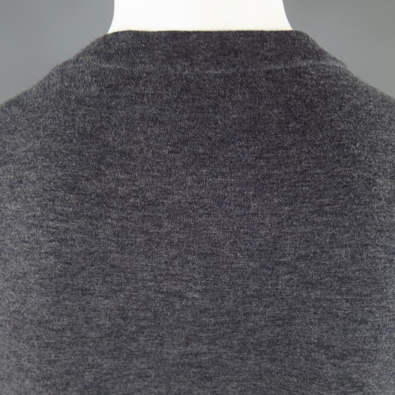 MARNI Size L Dark Gray Cotton Short Sleeve Pullover