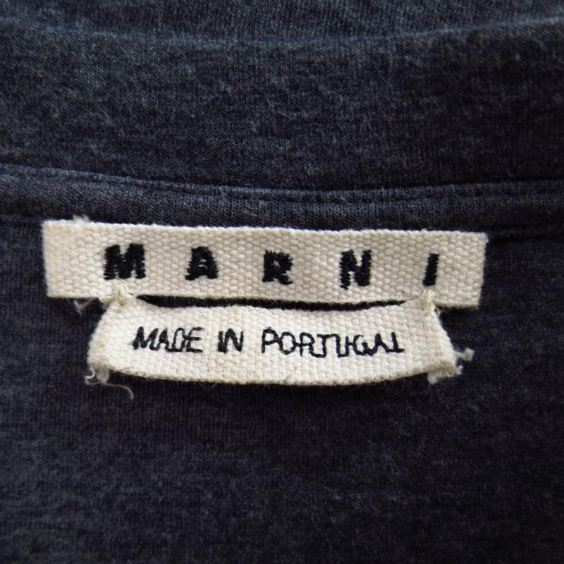 MARNI Size L Dark Gray Cotton Short Sleeve Pullover