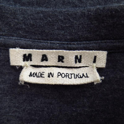 MARNI Size L Dark Gray Cotton Short Sleeve Pullover