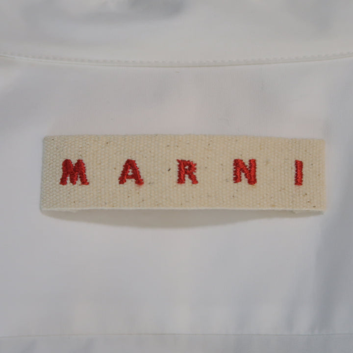 MARNI Size XS White Print Cotton Long Sleeve Shirt